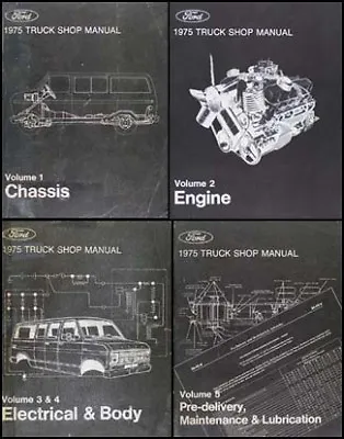 1975 Ford Truck Shop Manual Set Pickup Bronco Econoline Van F100 F150 F250 F350 • $99