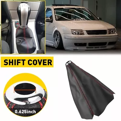 Car Shift Boot Black Leather Gear Shift Cover Universal For Manual & Automatic • $10.99