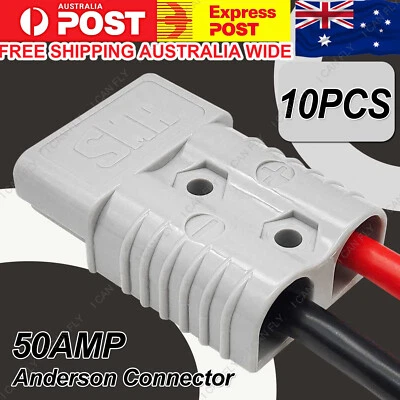 $11.42 • Buy 10Pcs Anderson Style Plug Connectors 50 AMP 12-24V 6AWG DC Power C