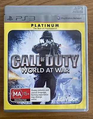 PS3 CALL OF DUTY World At War Game Platinum Playstation 3 + Manual Free Post • $18.95
