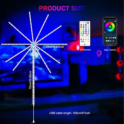 Smart Firework Lights Music Sync RGB Color Changing Indoor App Remote Control • $19.19