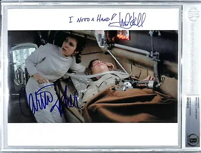 MARK HAMILL & CARRIE FISHER Signed Autographed 8x10 STAR WARS Photo BAS Slabbed • $3559.11