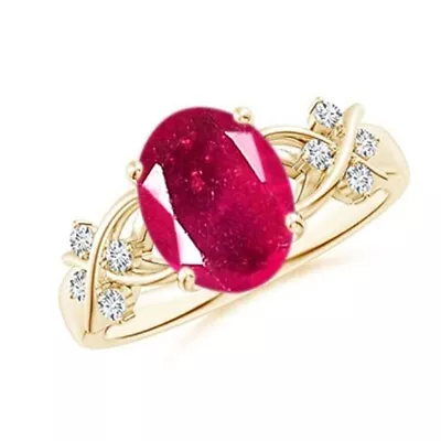 14KT Yellow Gold Natural Burmese Ruby 2.15Ct IGI Certified Diamond Ring • $359.10