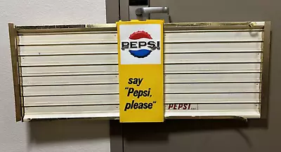 Vintage 1960s “Say Pepsi Please” Concession Stand Sign Rare Plastic Sign • $130