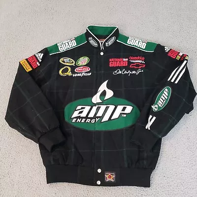 VINTAGE NASCAR Jacket Mens Medium Black 88 Dale Earnhardt Jr AMP Mountain Dew • $250