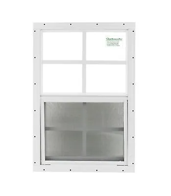 16 X 24 Shed Window TEMPERED GLASS White Flush Playhouse Garage Animal Shetlers • $50.95