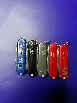 Lot Of 5 Victorinox Classic Sd Swiss Army Knives - Multi Colors And Logos • $25