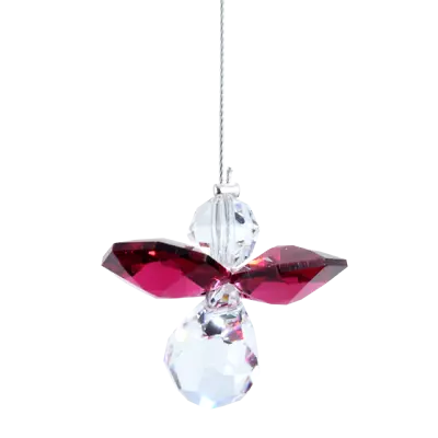 £7.99 • Buy Ruby July Birthday Crystal Guardian Angel Hanging Charm Birthstone + Organza Bag