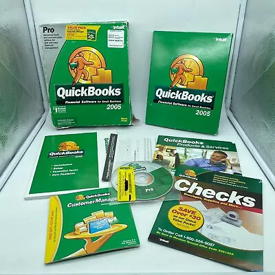 QuickBooks PRO 2005 Retail CD For Windows 2000/XP W/Official License Product Key • $67.49