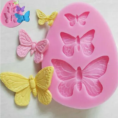 Butterfly Silicone Mould Fondant Cake Topper Mold Chocolate Candy Baking Decor • £3.25