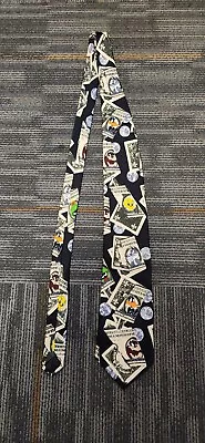 Looney Tunes Daffy Duck Marvin The Martian Taz Bugs Bunny Money Necktie • $8