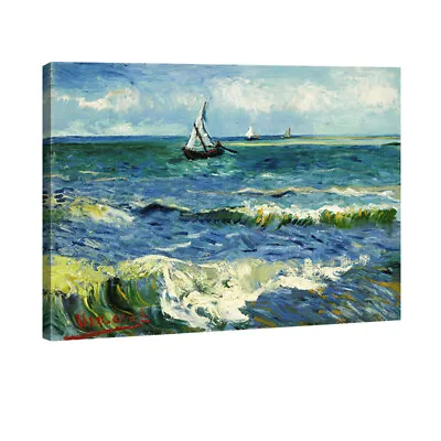 Canvas Print Van Gogh Painting Repro Picture Wall Art Home Office Decor Seascape • £45.99