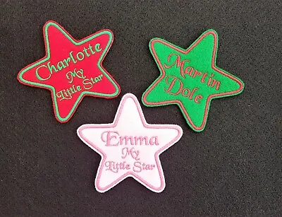 £3.85 • Buy Personalised Embroidered Star Name Patch Badge Iron On Or Sew