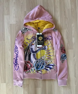 Vintage NOS Y2K Ed Hardy Christian Audigier Pink Leather Jacket Size Medium NWT • $200