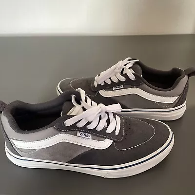Vans Popcush Skateboarding Shoes-Size-6.5- GreyWhiteBlue-WORN ONCE • $38.99