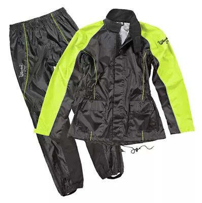 Joe Rocket RS-2 Womens 2-Piece Motorcycle Rain Suit Black/Hi-Viz • $86.30