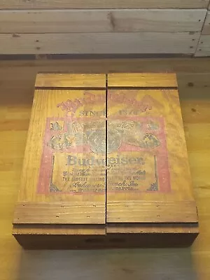 Rare Vintage Anheuser Busch Budweiser Wooden Hanging 9 Slot Cabinet • $30