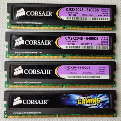 £16.49 • Buy 8GB (4 X 2GB) DDR2 Corsair XMS2 CM2X2048-6400C5 800MHz RAM Memory TESTED