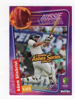 Sanitarium Australia 3 Mobile Ashes Series 2006-07 Adam Gilchrist • $4.99