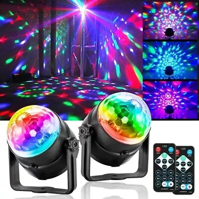 2X Magic Ball Light LED Party Disco RGB Rotating Club DJ Stage Lights +Remote UK • £11.99