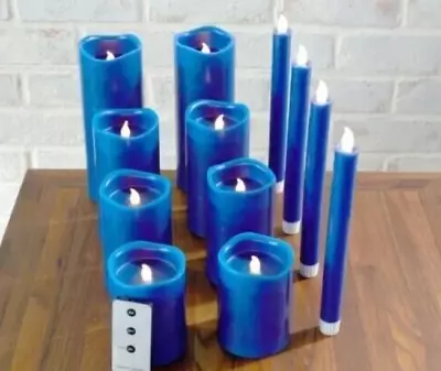 Home Reflections 12pc Ultimate Flameless Candle Set-BLUE • $55