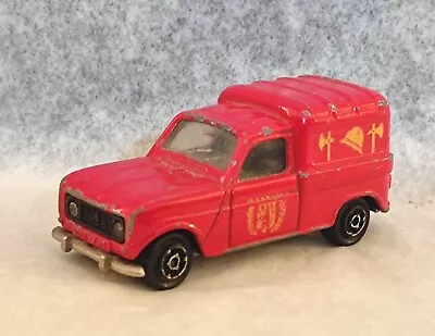 Vintage Majorette No. 230 Red Renault 4 L Van Fire Service / Pompier 1:55 Scale • £1.99
