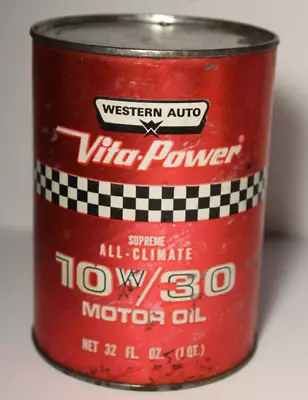 1960s VINTAGE Western Auto Oil Can Kansas City Missouri Vintage Racing Oil Can • $27.99