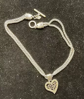 Barbara Bixby Sterling Silver 18K Gold Necklace W/ Heart Pendant  FREE SHIPPING • $99.99