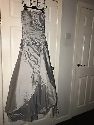 Grey Bridesmade/prom Maxi Long Dress/gown Size Small • £45