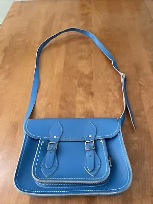 $89.99 • Buy ZATCHEL’S UK Crossbody Mid Blue Leather Bag NWOT Slight Flaws