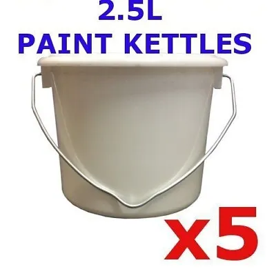 5 X 2.5 Litre Plastic Paint Kettles  Paint Kettle 2.5L Painting Pots • £8.99