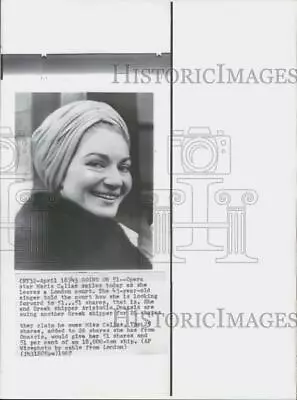 1943 Press Photo Opera Star Maria Callas Leaves London England Court • $17.99