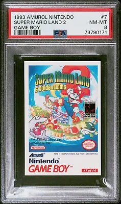 1993 Amurol Nintendo Game Boy #7 Super Mario Land 2 - PSA 8 • $8.41