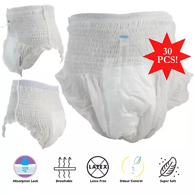 View Details Adult Incontinence Nappies Pull Up Pants Diapers Medium Large Easigear 30pcs • 14.99£