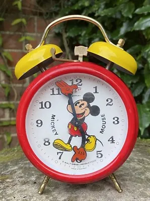 Vintage Original Old Collectible Metal Walt Disney Mickey Mouse Alarm Clock • £4.20