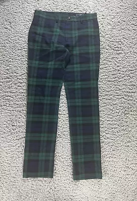 Vineyard Vines Pants Mens 30x32 Black Watch Plaid Tartan Blue  Green Pockets • $34.98