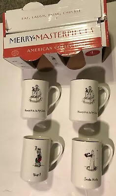 Merry Masterpieces 24K Gold Trimmed Mugs First Edition 10 Oz. New • $13