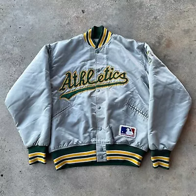 Vtg Oakland Athletics MLB Bomber Jacket Men’s Large Felco Union Made Script • $239.96