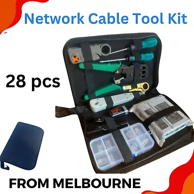 CAT6/5 Lan Network Cable Tool Tester Crimper RJ45 Ethernet LAN Kit Crimping Set • $21.37