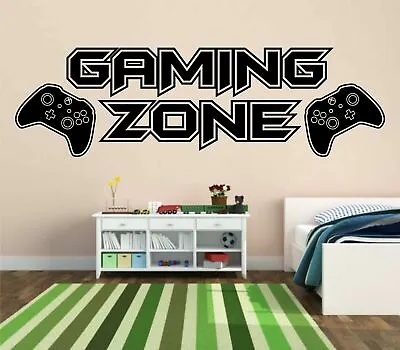 £6.95 • Buy Gaming Zone Wall Stickers Xbox One  Gamer Vinyl Decals Kids Bedroom MEDIUM