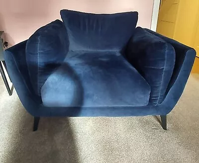 REDUCED! Barker And Stonehouse Armchair 'Boone' Navy Blue Velvet - RRP £499 • £120