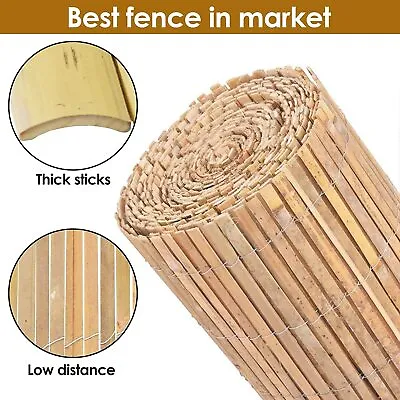 Bamboo Slat Fence Screen Roll Screening Fencing Privacy Sun Panel Garden Outdoor • £19.99