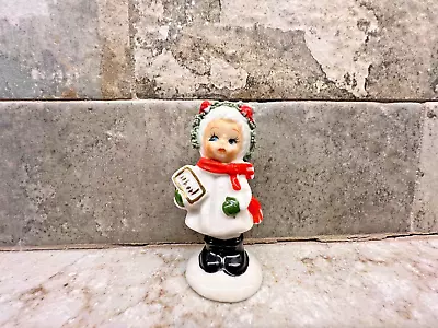 Vintage Napco Bone China 2 1/4  Spaghetti Trim Christmas Girl Figurine • $14.99