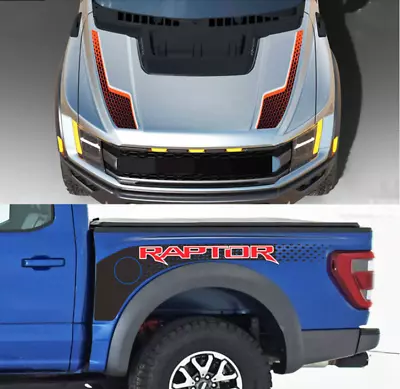 Car Hood Decal Pickup Trunk Stripe Side Sticker Kit For Ford F-150 Raptor 2022  • $45