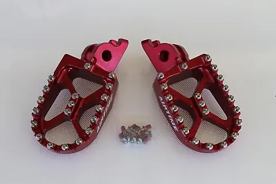 Airtime Cnc Foot Pegs Honda Cr125 Cr250 Crf150r Crf250r Crf450r Crf250x 450x Red • $64.99