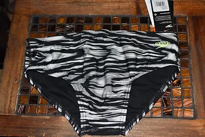 Speedo Wave Wall Brief Black/ White Size 34 New With Tags • $21