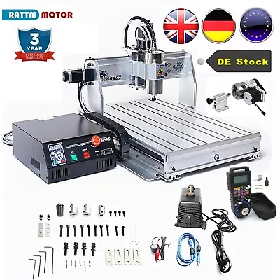 〖EU〗USB 4 Axis 6040 2200W 2.2KW Spindle VFD CNC Router Engraving Milling Machine • £1554