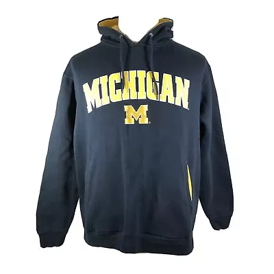 Michigan Wolverines Sweater Men's XL Blue Yellow Pullover Hoodie Sweatshirt • $29.88