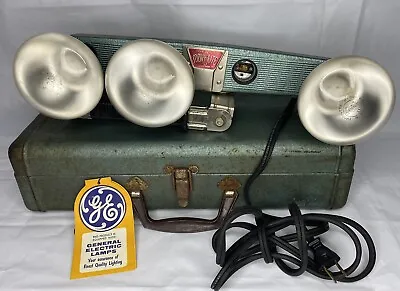 Vintage G.E. ACME MOV-E-LITE 4 Light Movie Film Stage Lighting with Case TESTED • $44.99