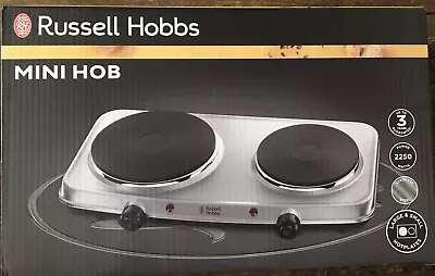 Russell Hobbs Mini Hob Two Hotplates Large & Small Stainless Steel 2250W • £34.95